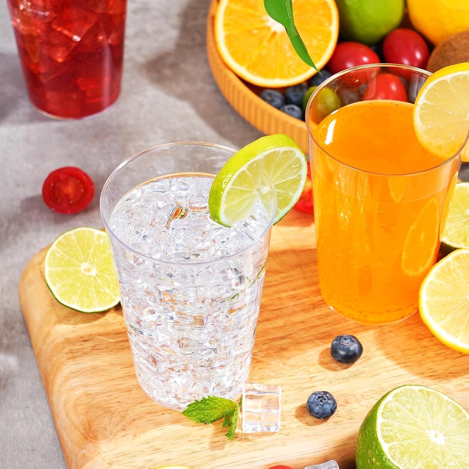 300 Pack 12 oz Clear Plastic Cups, Disposable Heavy Duty Hard Plastic Cups, Wine Drinking Cups, Cocktail Glasses, for Party, Wedding, Home, Dinner