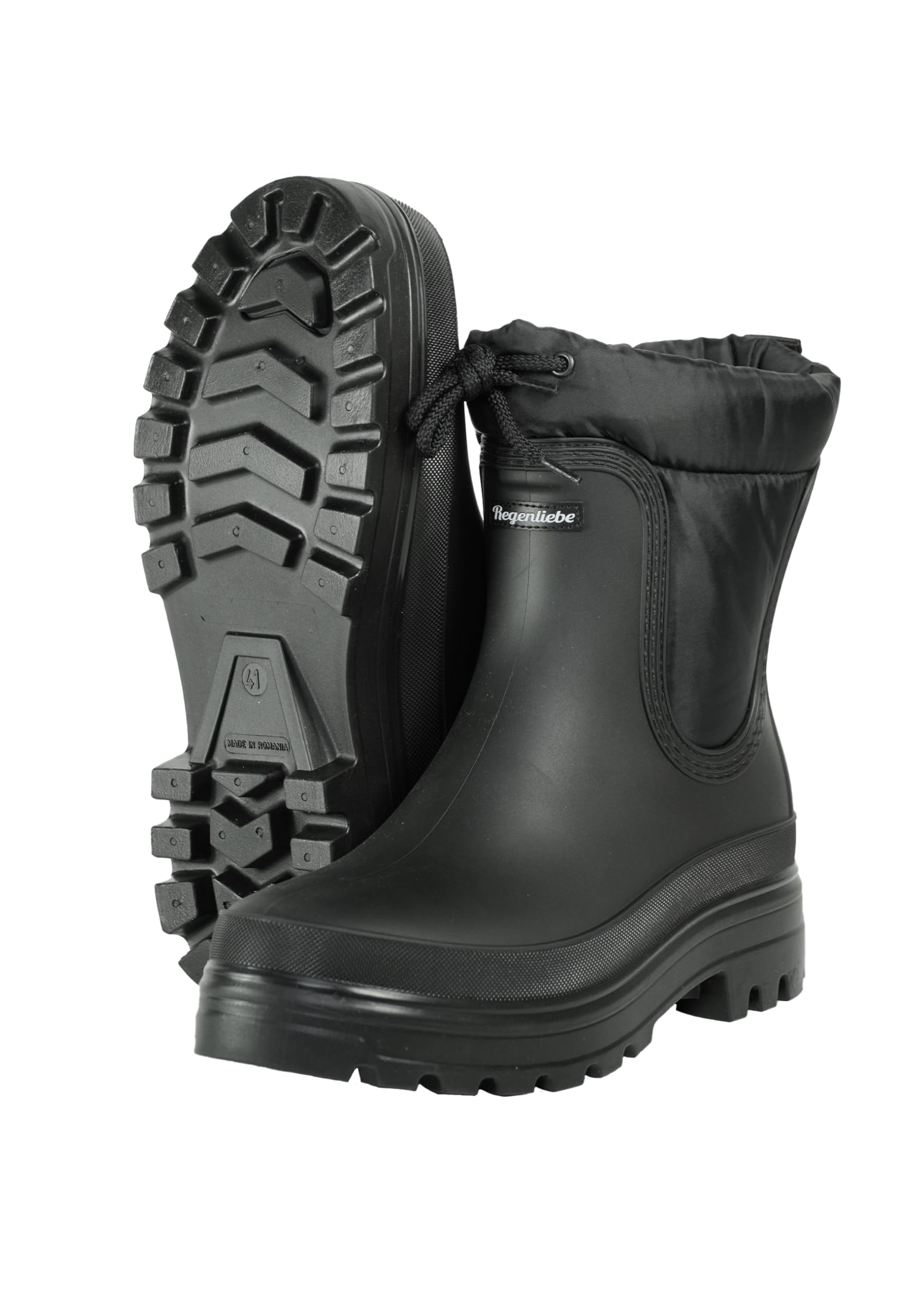 Regenliebe Damen Regenstiefel Cozy schwarz Halbschaft Gummistiefel Feel Good warm gefüttert