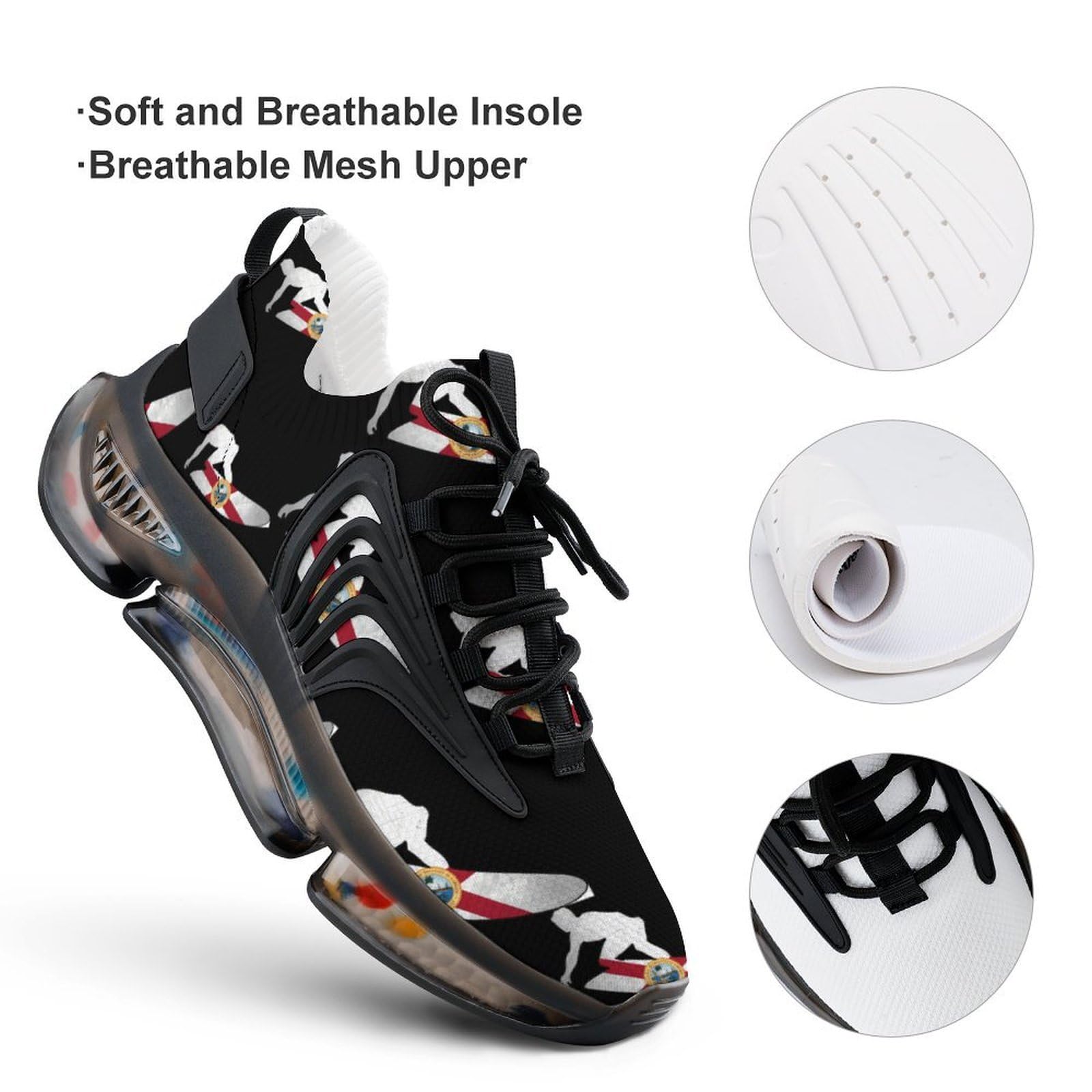 Florida Flag Skiers - Scarpe da corsa da uomo | Scarpe da ginnastica leggere traspiranti antiscivolo ad asciugatura rapida