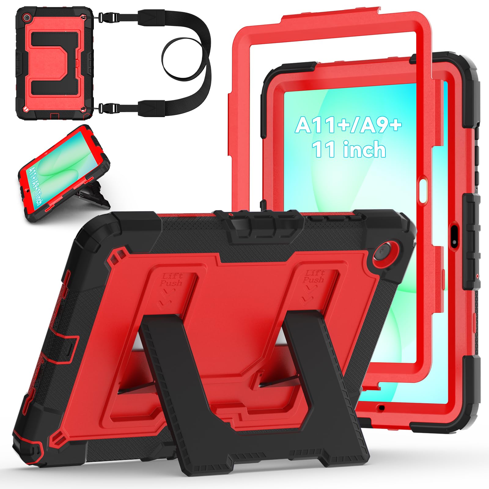 Funda Galaxy Tab A9+ Plus que evita roturas de pantalla con soporte y sujeción de hombro 8