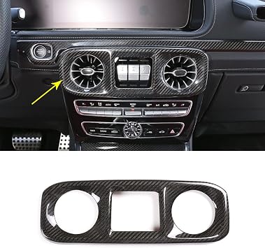 Real Carbon Fiber Interior Accessorie Sticker Central Control Air Outlet Panel Decoration Cover Fit for Mercedes-Benz G-Class G500 G63 W463 W464 2019-2020 Car Styling
