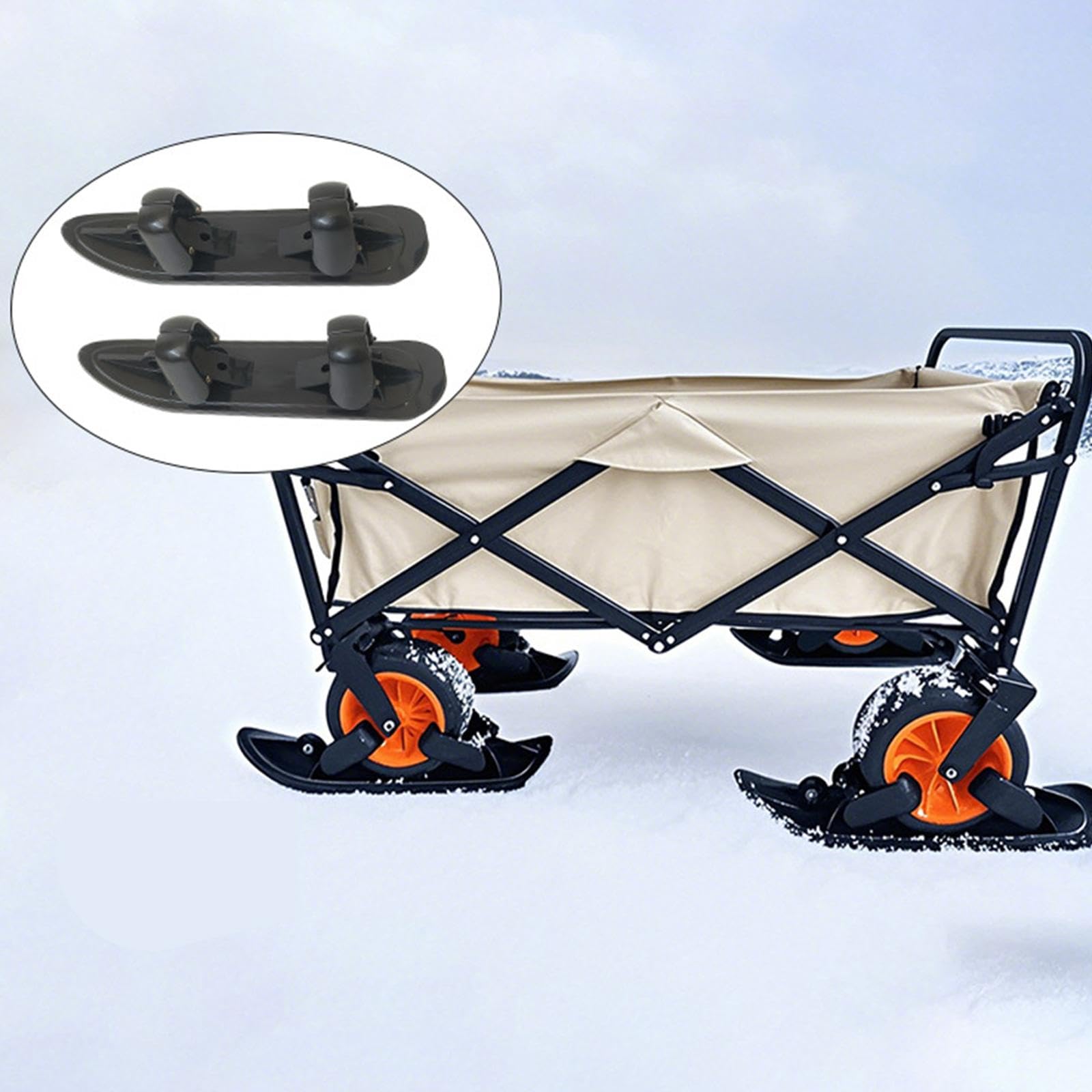 Lot de 2 Skis de Randonnée pour Voiturettes de Golf et Camping
