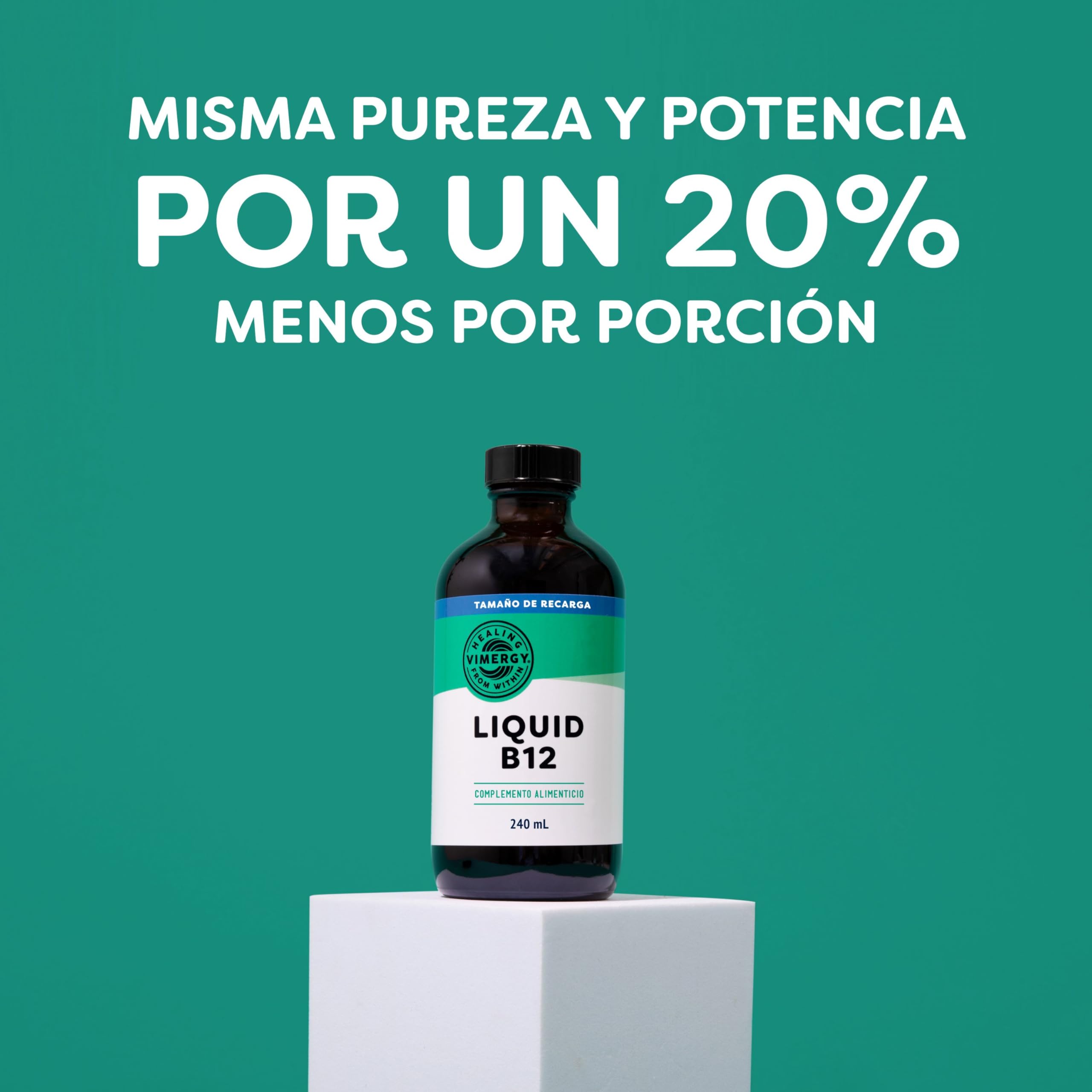 Vimergy Liquid B12 – 240 ml – Vitamina B12 Líquida – Ayuda al Sistema Nervioso – Vitamina B12 Vegana Sabor Dulce Natural – Sin Azúcar Refinado ni Gluten – Sin OMG – Apta para Keto y Paleo