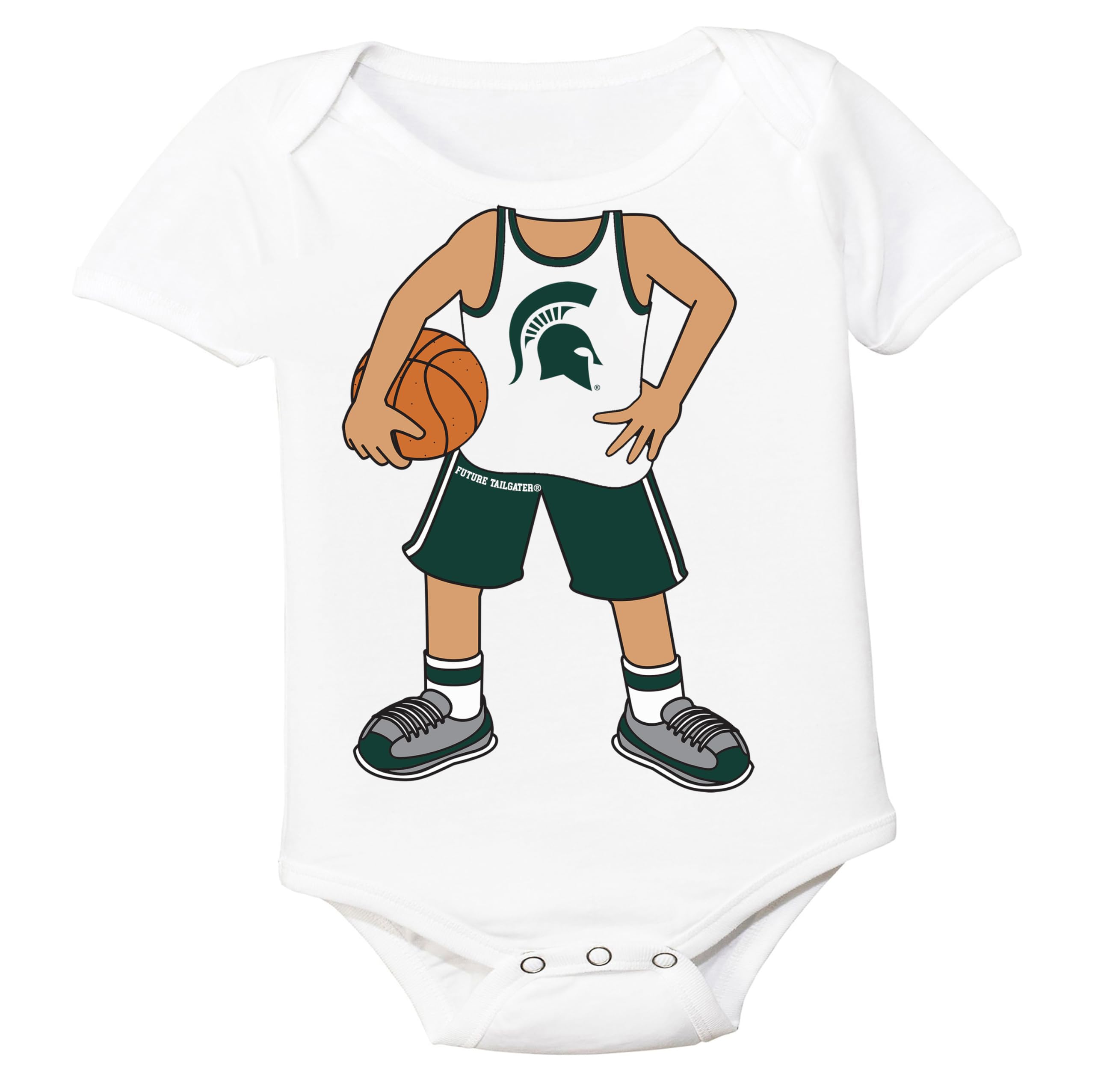 Future Tailgater Michigan State University Spartans Heads Up! Basketball Baby Onesie (6-12 months)