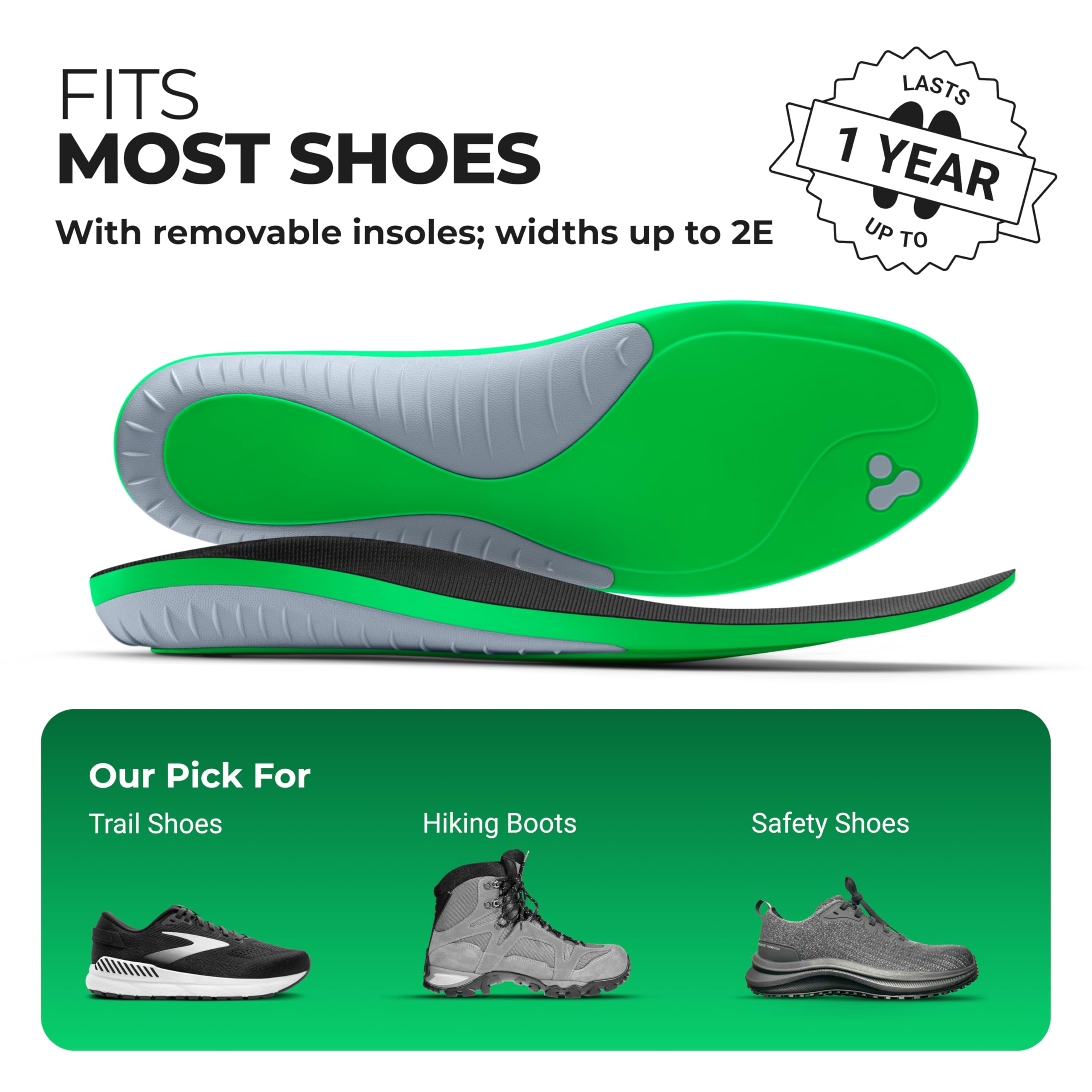 Protalus T-100 Elite Premium Insoles Men 7.5 Women 9 Arch Support Plantar Relief T-100 Insoles - Not an Insole. Landing Gear. | Protalus main image 3