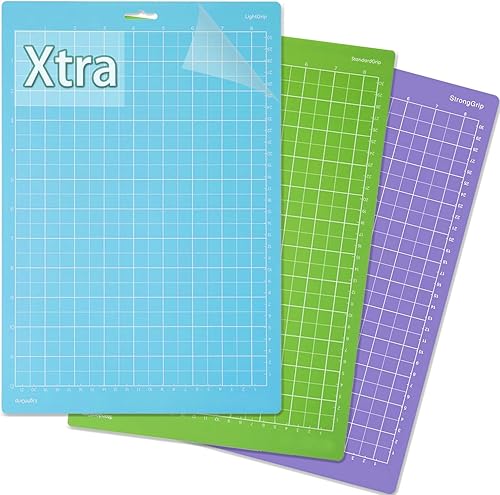 LOPASA Juego de alfombrillas de corte para Cricut Joy Xtra, agarre estándar de 8.5 x 12, agarre ligero y agarre fuerte, accesorios y suministros