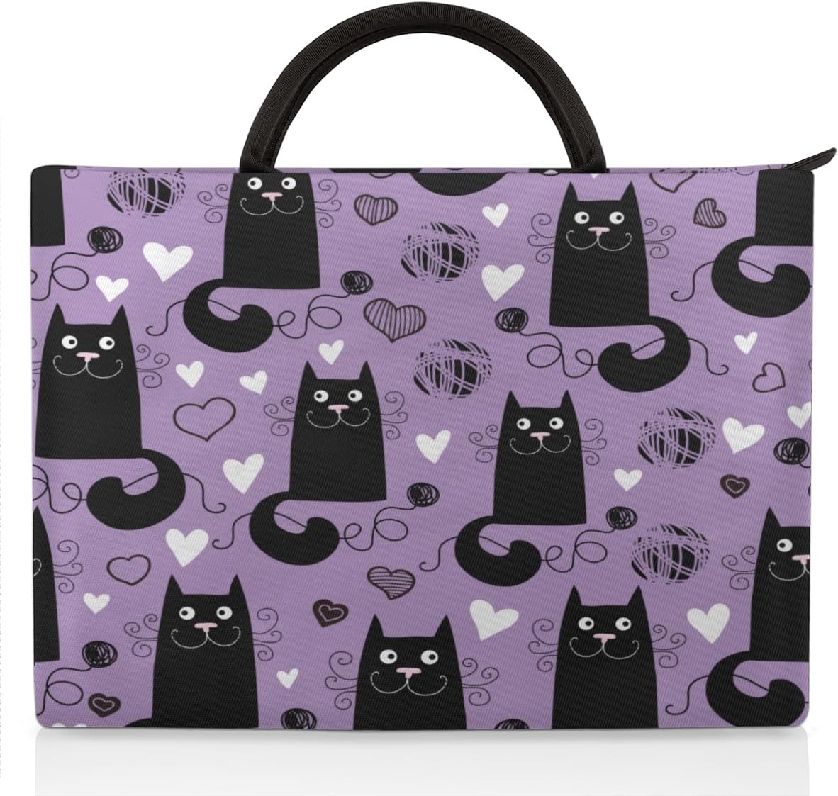 Lively Cat Paint Laptop Sleeve Case 13 13.3 14 Inch Laptop Bag with Handle & Pockets Durable Notebook Computer Carrying Case for Men Women Multi-Color & Size Choices