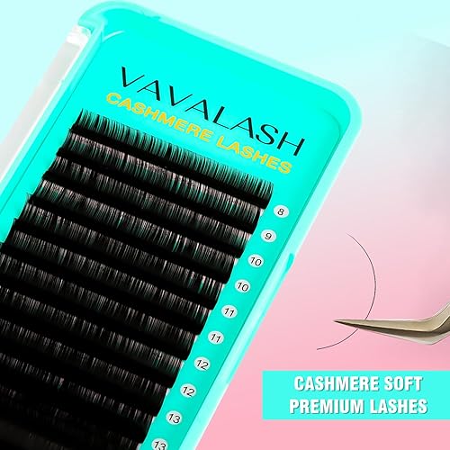 Miniatura 2 de VAVALASH Extensiones de pestañas de cachemira de 0.030.050.07, pestañas de volumen de alta calidad de 0.315-0.787 in, pestañas individuales de seda,