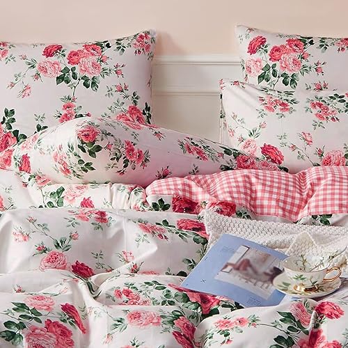 Vista 40 de Linda funda de edredón de fresa, tamaño individual XL, suave, 100% algodón, juego de ropa de cama de fresa rosa, ligero, funda de edredón para niños