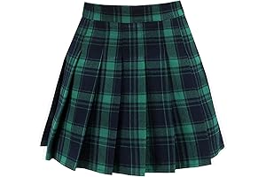 Women's High Waist A-Line Plaid Pleated Mini Tennis Skirt