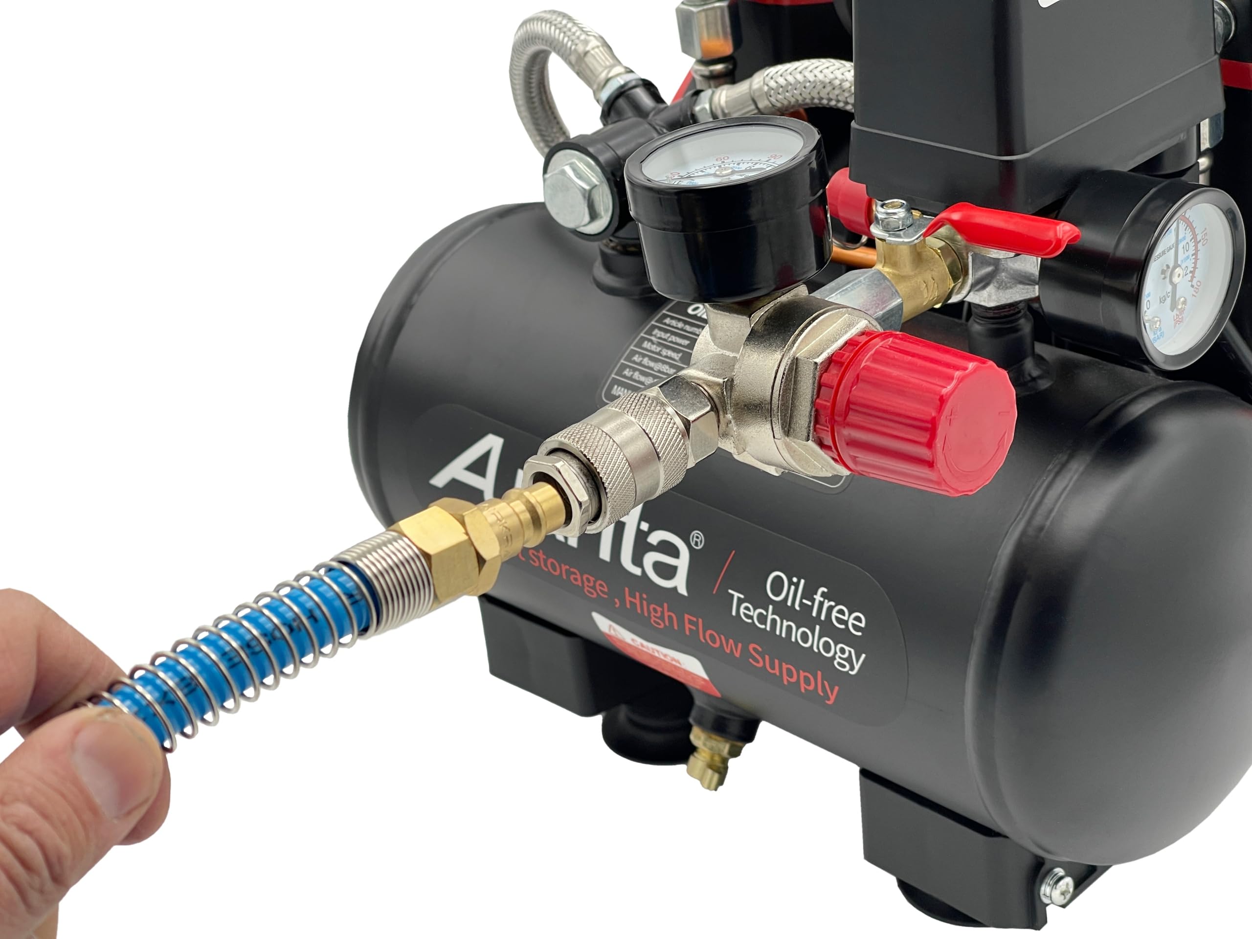 KOMPRESOR 3L BEZOLEJOWY DWUTŁOK SPREŻARKA 110/220 V SEPARATOR AUARITA