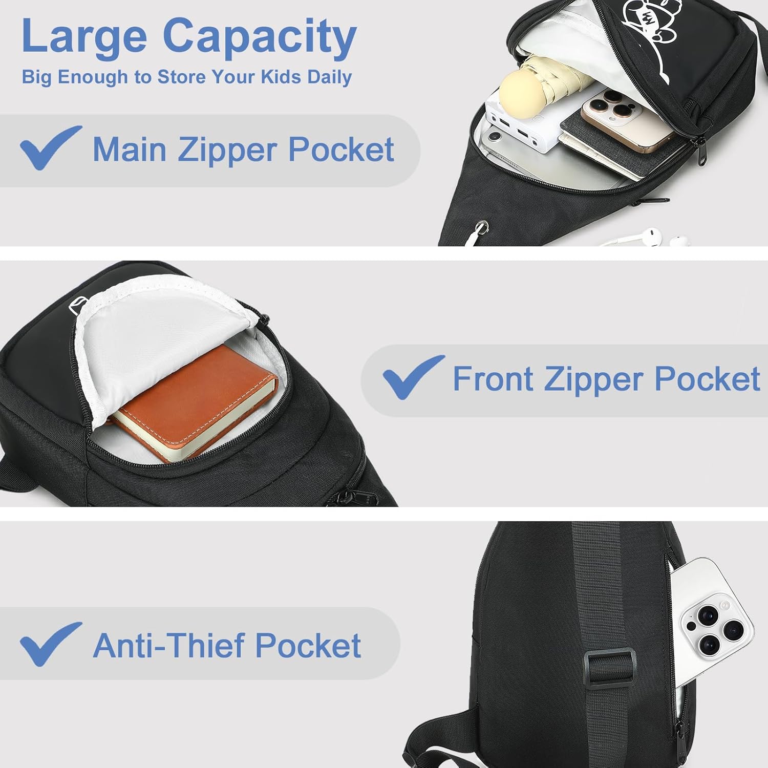 BLUBOON Small Sling Bag Crossbody Bags Camouflage Fanny Packs Chest Bag Travel Chest Gifts for Boys - Image 5