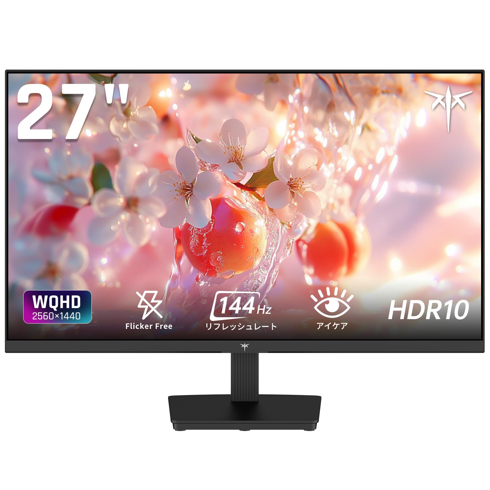 KTC 27インチ モニターWQHD(2560×1440) 144Hz HDR10 Adaptive Sync sRGB129% DCI-P3 109% 300cd/m² HDMI 2.0×2 DP 1.4×1 4000:1コントラスト比 フリッカーフリー チルト可能 Softeware LBL VESA対応 省エネ設計 ビジネス/取引/グラフィック/映画 3年保証 H27T27S商品画像