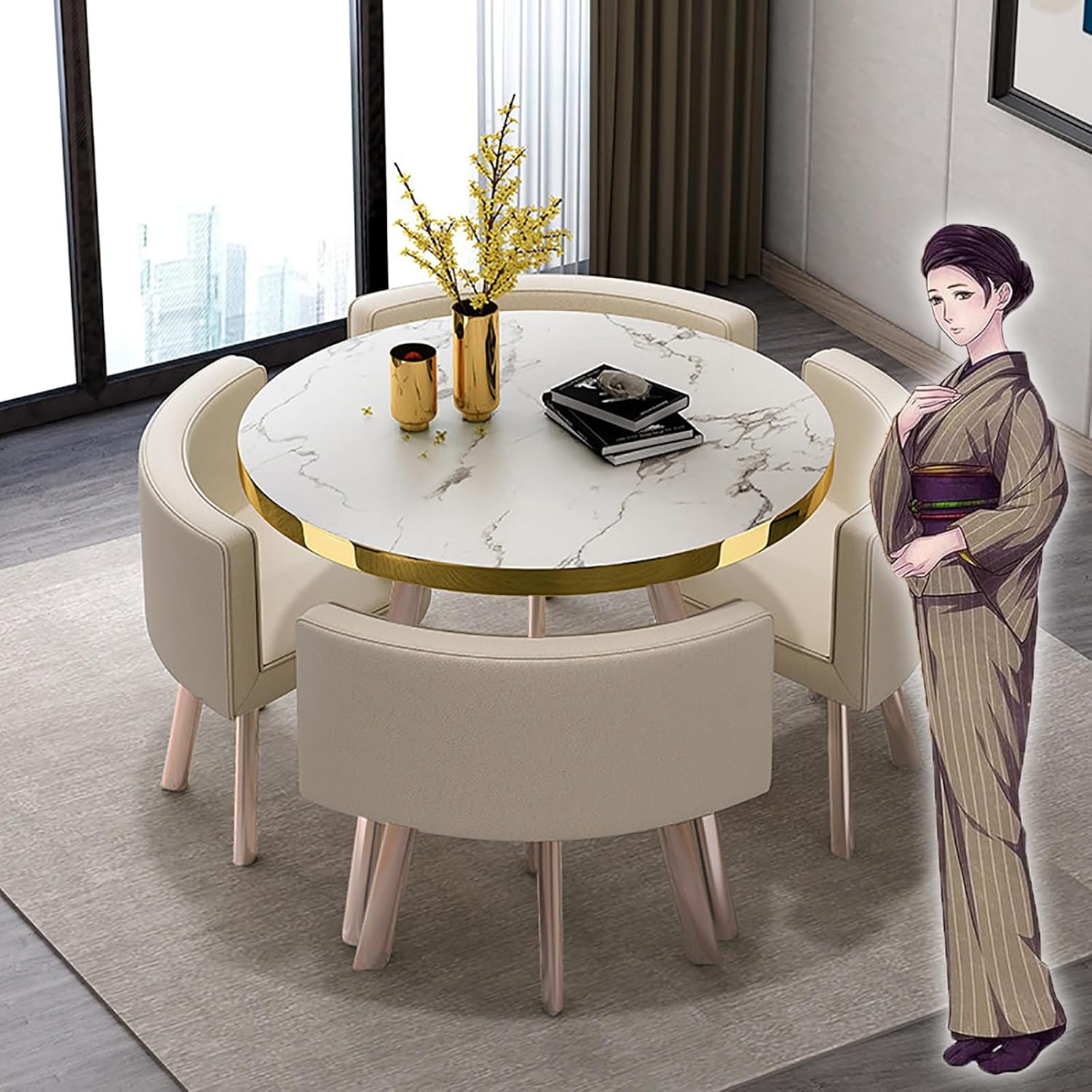 ダイニングセット 応接テーブ 【KOUBHYJ ブランド直販 80cm 食卓セット 法人様向け】ダイニングテーブルセット4人用 ング