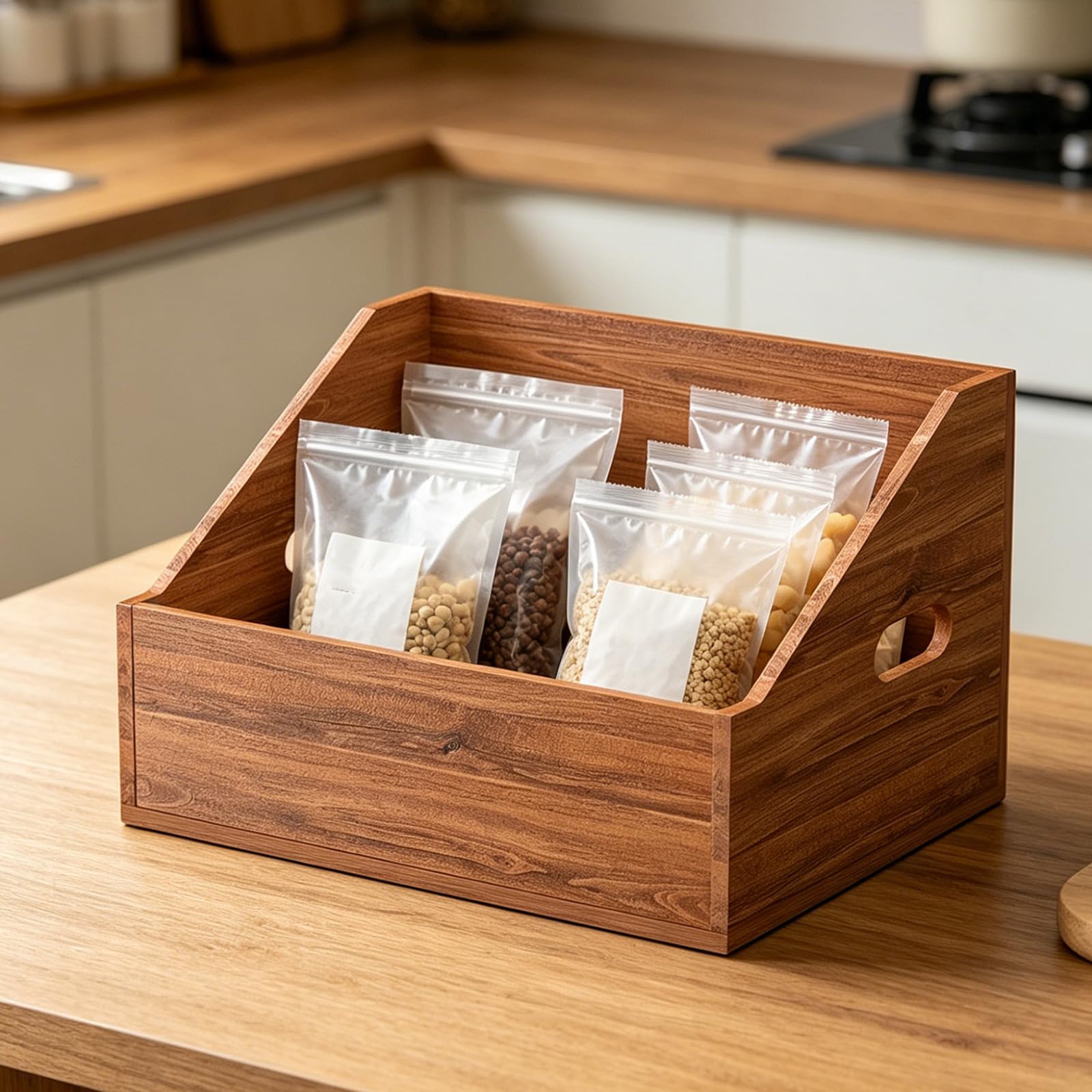 Scatola portaoggetti in legno con maniglie per l ' organizzazione della scrivania, supporto verticale anteriore aperto per file, riviste, libri e archiviazione dischi scrivanie da studio Organizer