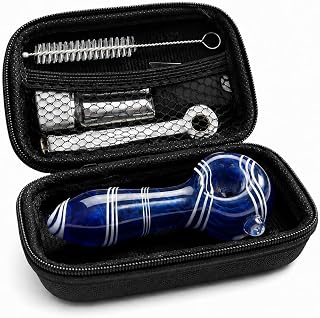 4" Gorgeous Glass Straw Material Set, 6Pcs Portable Tool, Glass Mixing Bowl | Collectible Straw with Cleaner Tool Brush Zipper Bag Gift,Glass Straw Pipe Set, Suitable for Gatherings, Business Trips