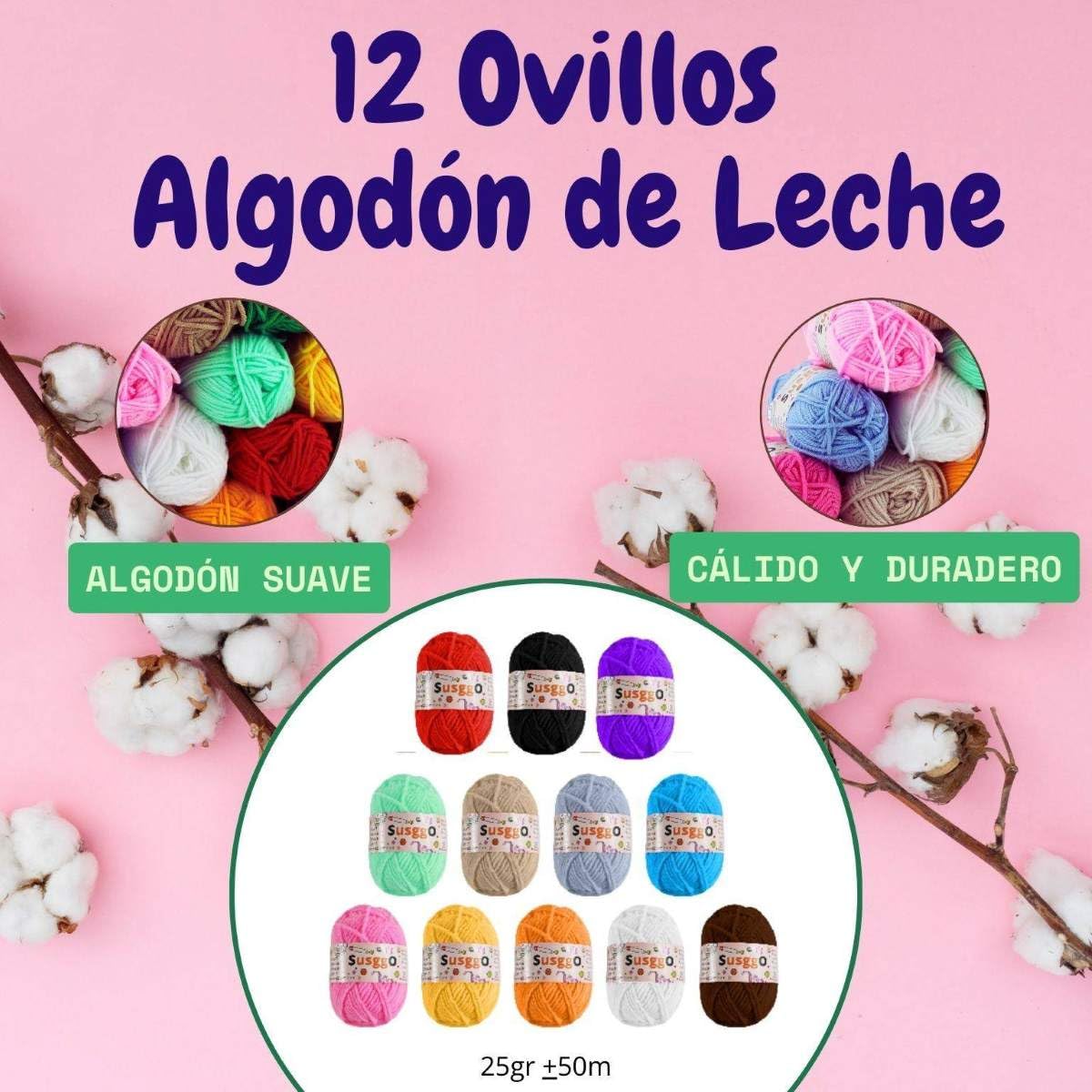 SusggO 155 Piezas Kit Crochet Principiantes Completo Crochet Set con Ojos Amigurumi, Relleno, 12 Ovillos Algodon de Leche, Agujas Crochet, Accesorios, Manual Bolso Kit Ganchillo Completo Crochet Kit