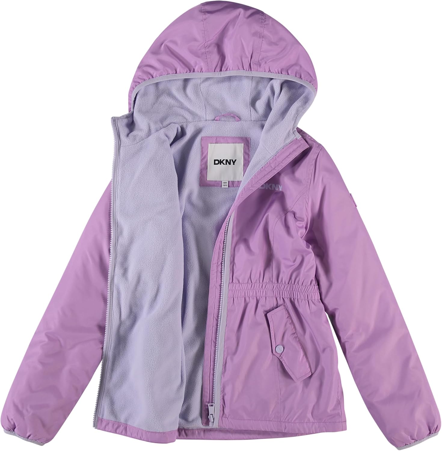 DKNY Girls Fleece Jacket - Polar Fleece Lined Midweight Hooded Anorak Windbreaker - Cozy Outerwear & Winter Jackets for Girls - Image 3