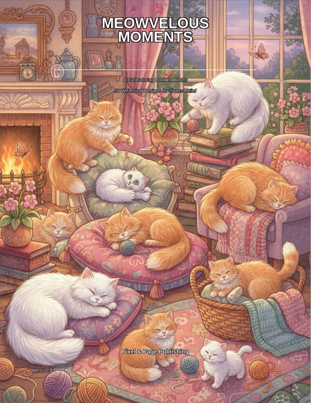 Meowvelous Moments: A Cat Coloring Book for Adults — 50 Whimsical Designs of Cute Cats, Playful Kittens, and Cozy Feline Scenes for Stress Relief and Relaxation