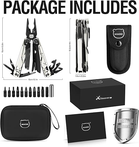 Miniatura 6 de MIAOKE Multitool 23 en 1 con caja de regalo premium, destornilladores, destornilladores, abridor de botellas, alicates para camping, accesorios