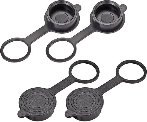 uxcell 4pcs GX16 Aviation Connector Plug Cover, Waterproof Plastic Cap Black