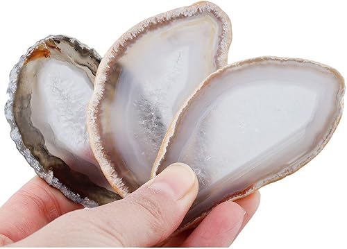 Miniatura 2 de mookaitedecor - Piezas de mesa ligeras de ágata pulida lozas de ágata geodésica paquete de 12