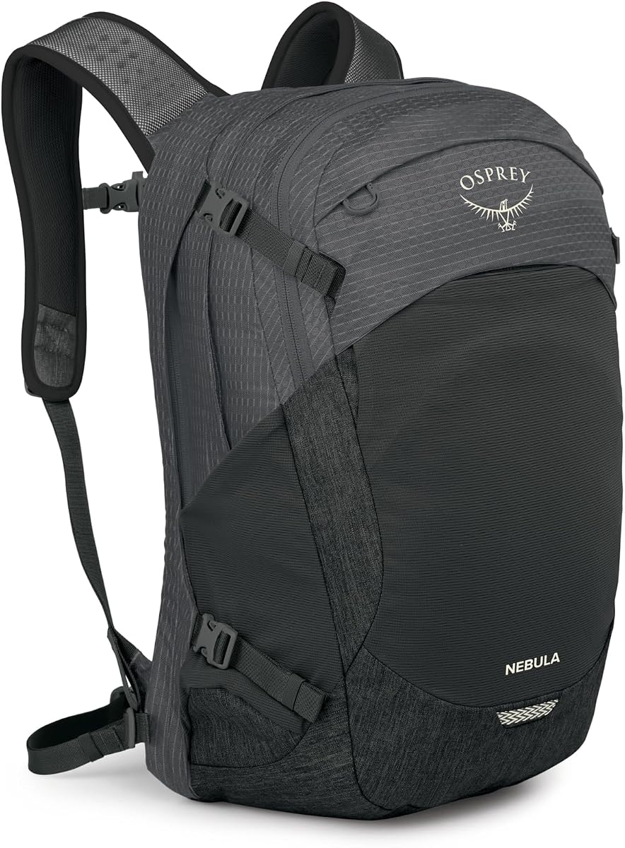 Mochila Osprey Nebula Commuter, gris OS | bolso de uso diario, mochila para el campus, transporte para computadora portátil, funda para computadora portátil, viaje a la escuela y al trabajo, bolsillos para botellas, transporte diario, color gris