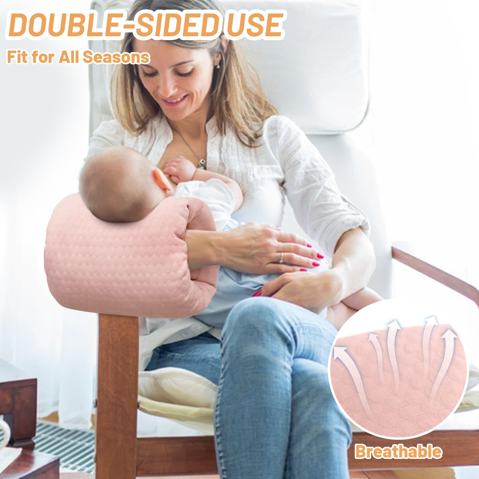 KAKIBLIN Baby Feeding Arm Pillow,Baby Nursing Arm Breastfeeding Pillows Support for Newborn Mom and Babies,Portable and Washable,Ergonomic Nursing Essentials - Image 3