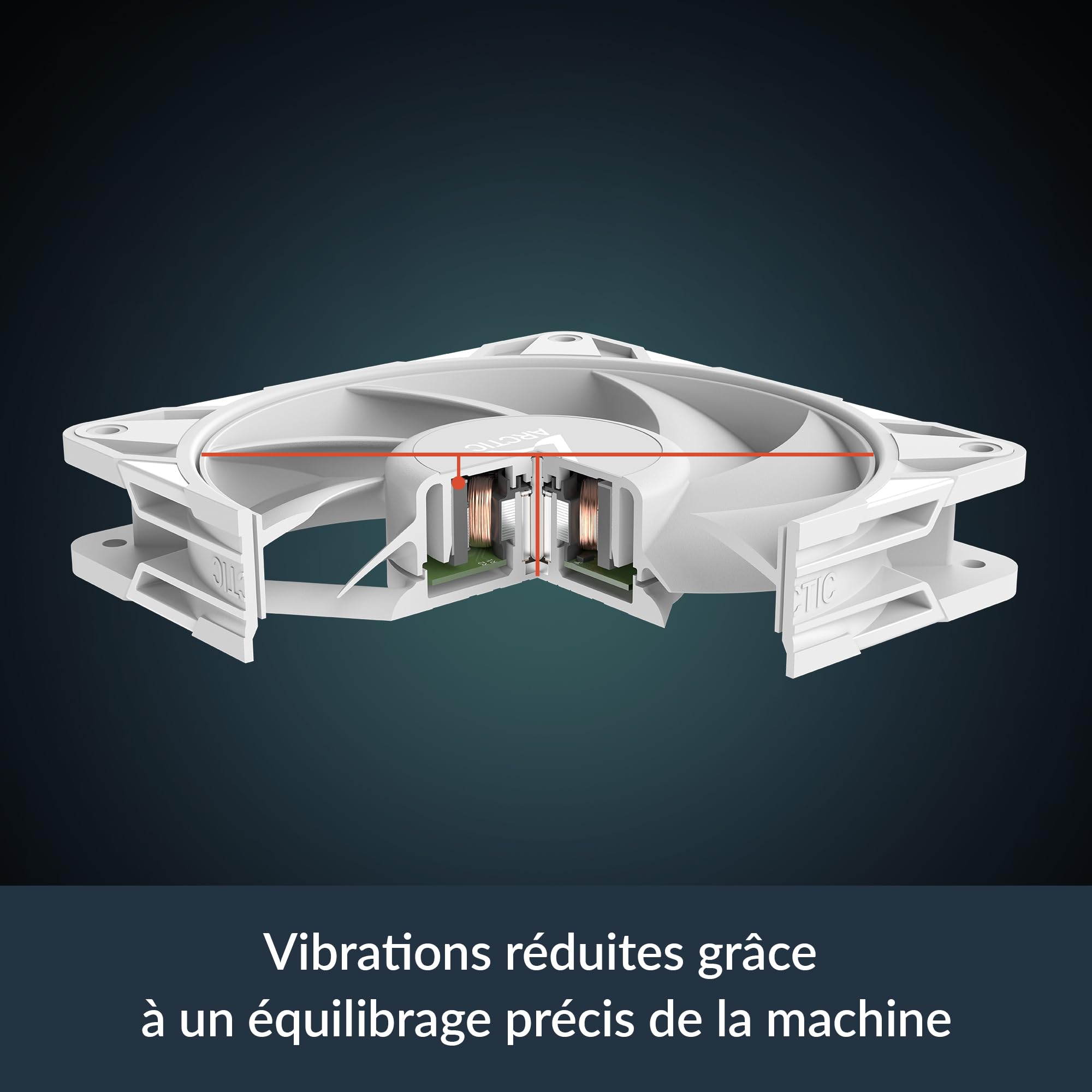 ARCTIC P12 PWM - Ventilateur PC, 120 Mm, Ventilateur Boitier Silencieux, Pression Statique Élevée, Fonction De Régulation PWM Silencieuse, 200-1800 Rpm (0 Rpm <5%) - Blanc