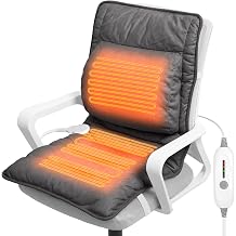 Heated Seat Cushion with Lumbar Support for Office Chair, Heated Seat Cover