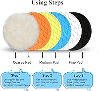Vista 4 de Autolock Almohadillas de pulido de 7 pulgadas, 6 piezas de cara de 7 pulgadas de 7.087 in para placa de respaldo de 6.7 pulgadas, esponja de pulido