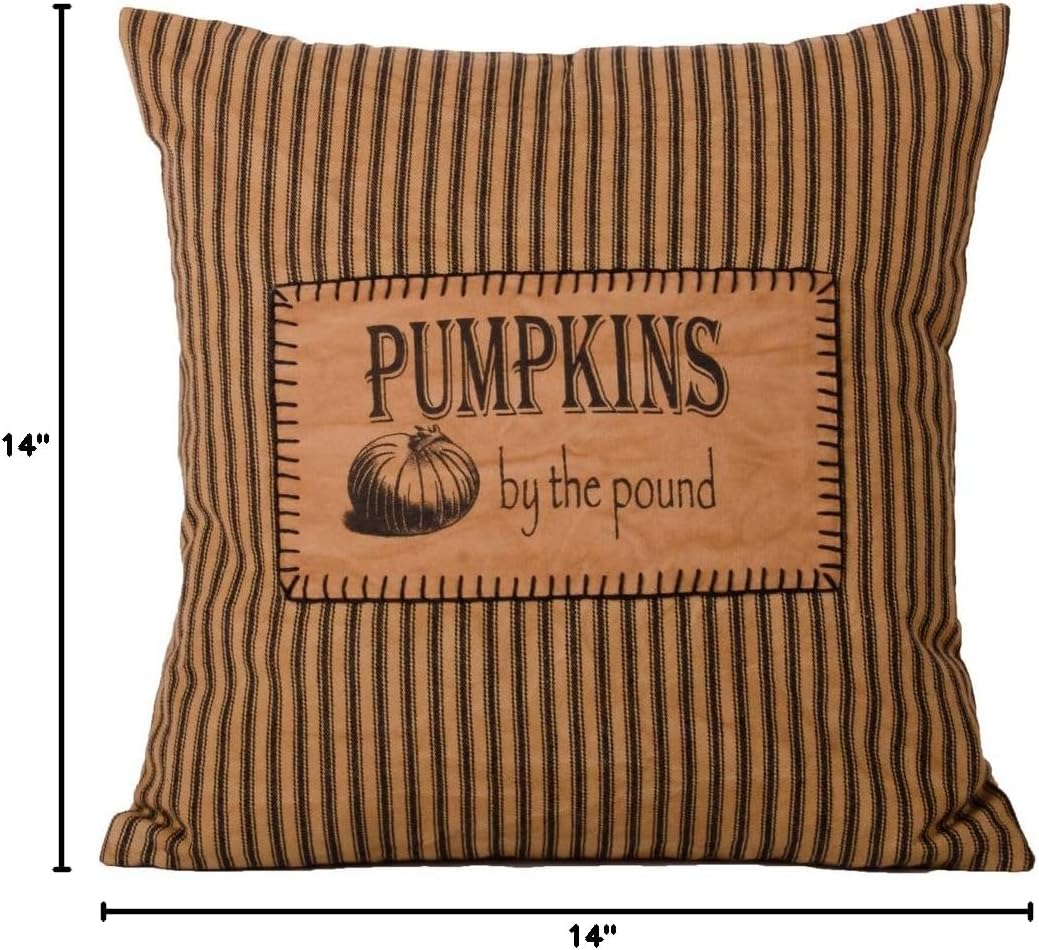 Pumpkins by The Pound Tea Dyed - Black Pillow 14" x 14"