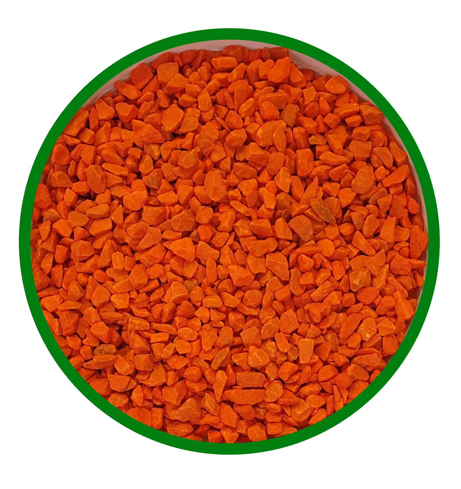 Pierres de jardin orange 9/13 mm : éclat durable et calibre régulier
