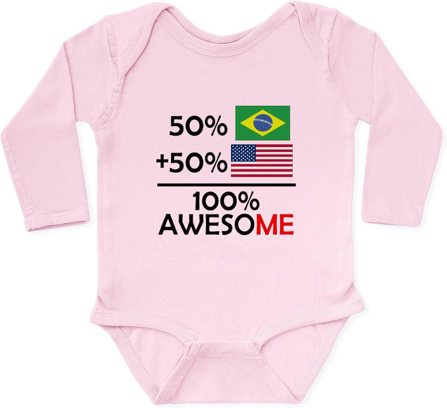 CafePress Half Brazilian Half American Body Suit Cute Long Sleeve Infant Baby Bodysuit Romper