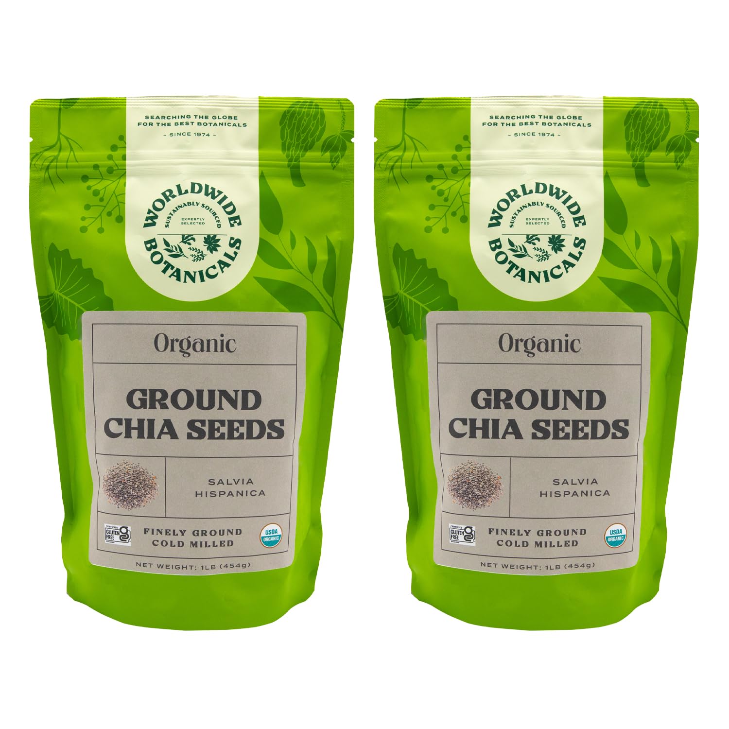 Organic Ground Chia Seeds, 1 Pound - Excellent Source of Fiber, Protein, and Omega-3 Fatty Acids | Gluten-Free | Vegan | Non-GMO | Kosher, Pack of 2USDA Organic