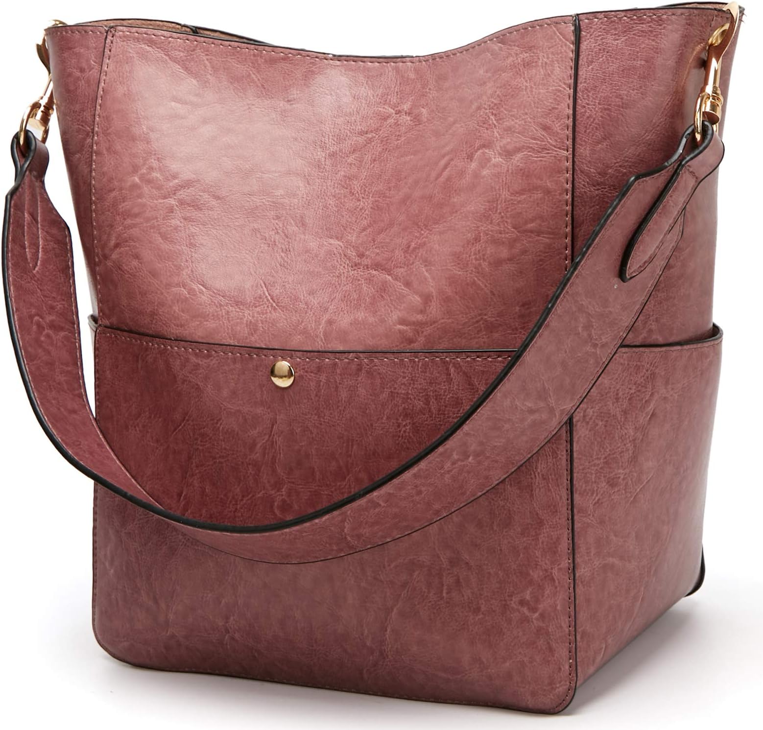 Molodo Women’s Satchel Hobo Top Handle Tote Shoulder Purse Soft Leather Crossbody Designer Handbag Big Capacity Bucket Bags (Purple)