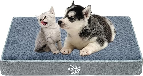 EMPSIGN Almohadilla de cama para perros de felpa para perros pequeños, colchón reversible para mascotas con funda extraíble lavable, adecuada para