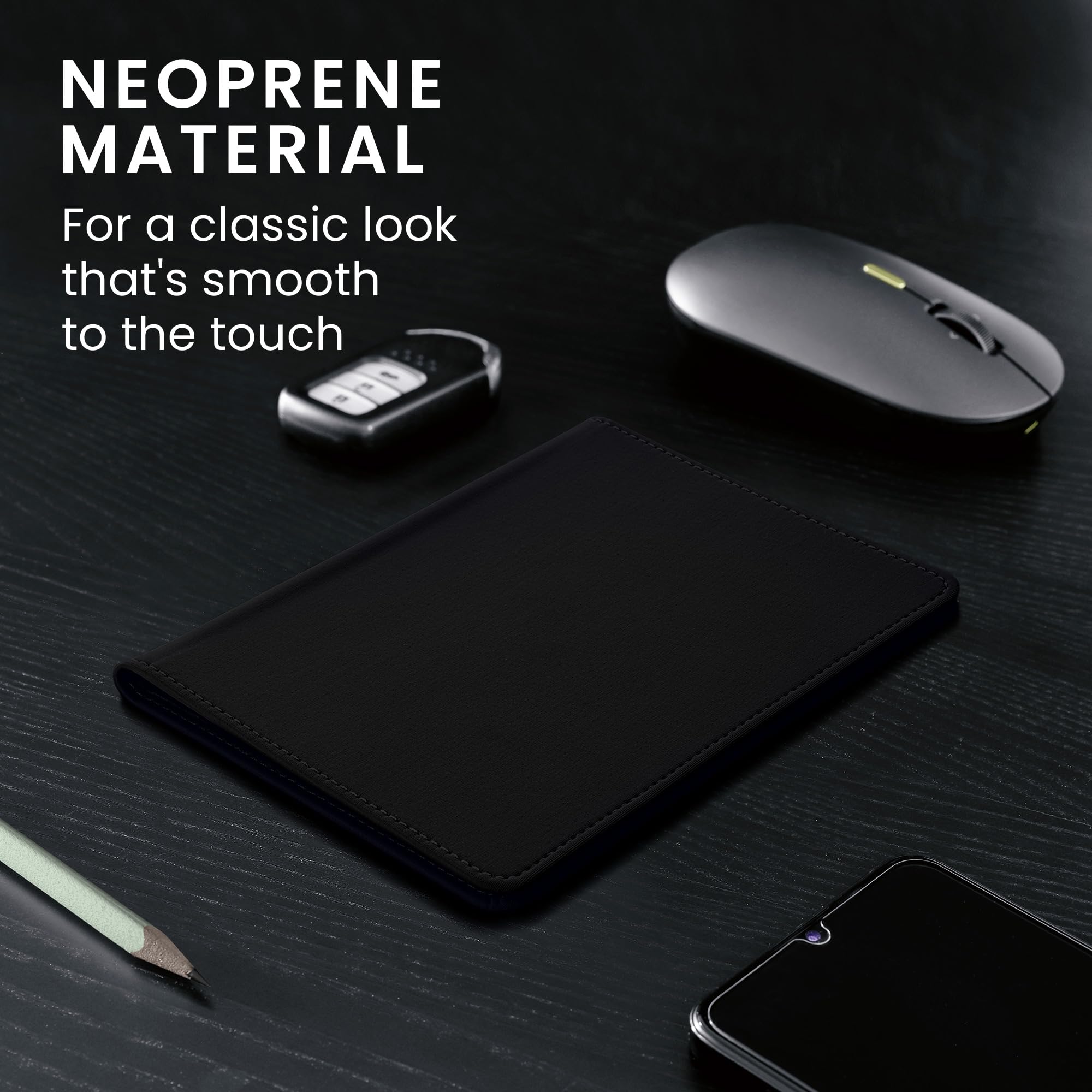 kwmobile Funda para permiso de circulación italiano - Estuche de neopreno para carné de conducir Italia 105 x 148 mm negro