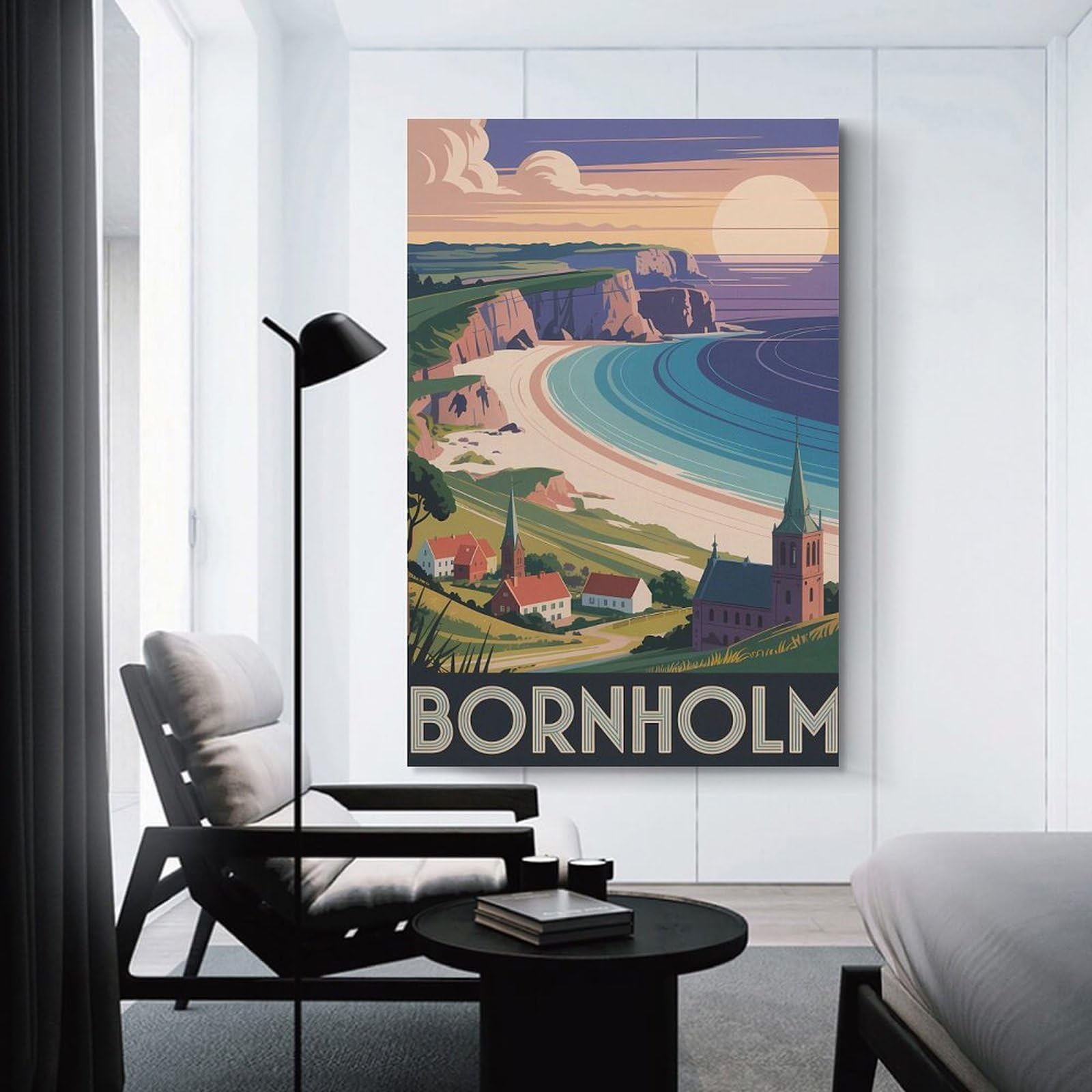 Junmoney Canvas Art Print Bornholm Travel, 24x36inch(60x90cm), for Gallery Wall Layouts in Home Or Office, A Versatile Canvas Print for Layering