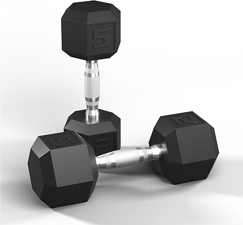 Miniatura 8 de Juego de mancuernas hexagonales con revestimiento de goma, pesas de mano para ejercicio y acondicionamiento físico para gimnasio en casa,