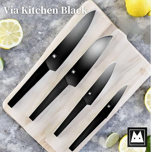 Miniatura 5 de Seki Japan Via Kitchen - Cuchillo japonés para frutas, acero molibdeno, mango TPR y ABS, 5.512 in (5.5 pulgadas)