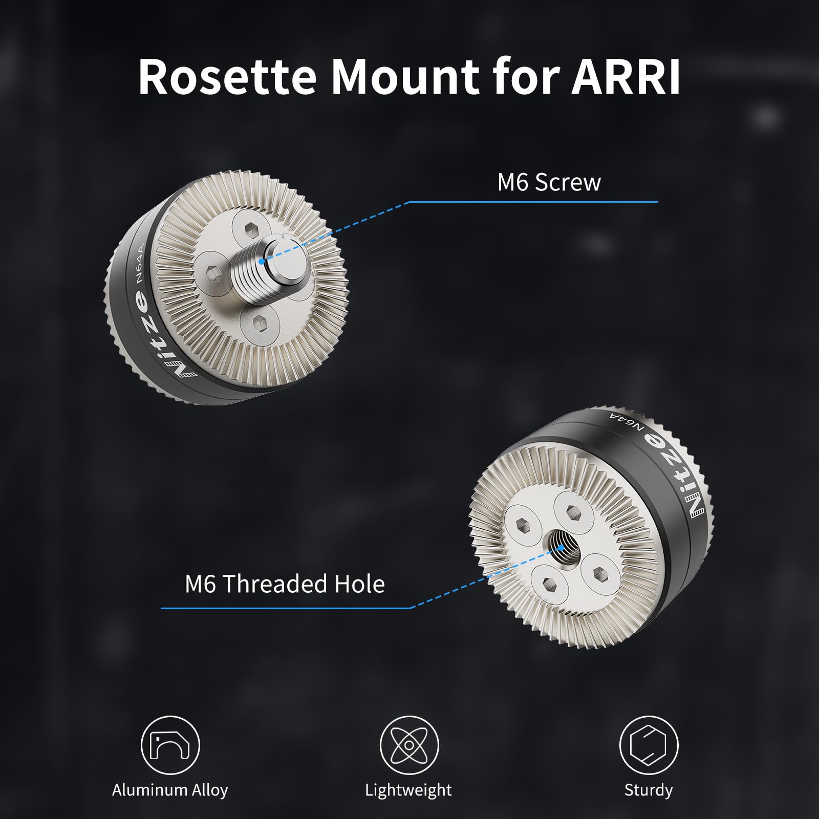 Nitze M6 Thread ARRI Rosette Mount with M6 Screw Extension Adapter