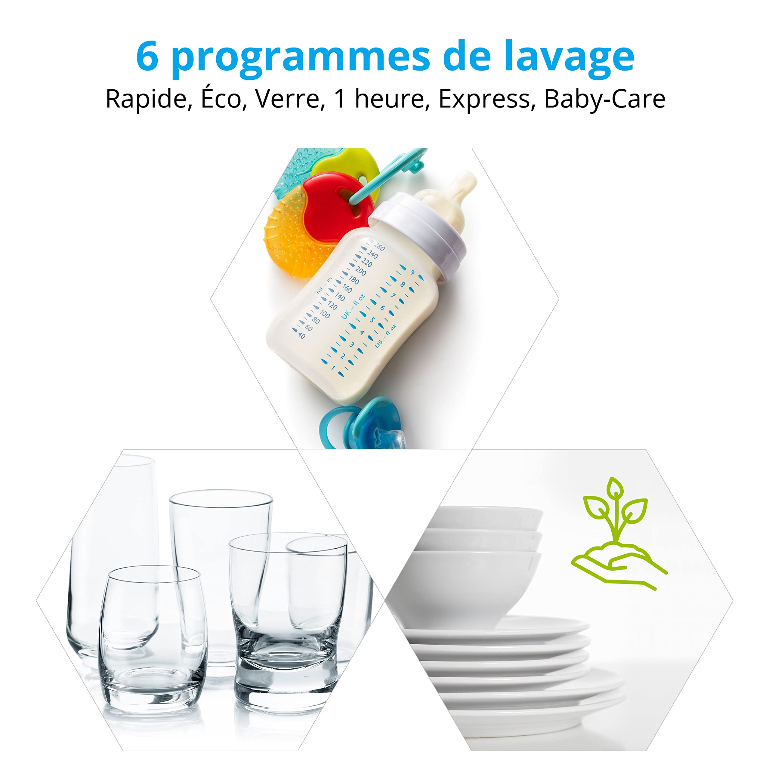 MEDION mini lave-vaisselle MD 37217, petit lave-vaisselle pour 2 couverts, lave-vaisselle portable avec mode de départ différé et 6 modes de nettoyage