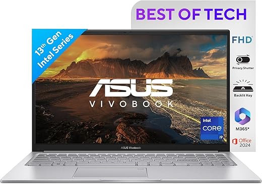 ASUS Vivobook 16, 16.0″ FHD+ (1920 x 1200), Core i9-13900H Processor,(16GB RAM/512GB SSD/Intel Iris Xᵉ iGPU/Windows 11/MS Office 365…