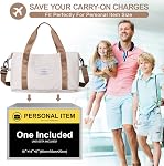 Women Travel Duffle Bag Sport Gym Tote Bag for Women Weekender Carry on Bags Beach Overnight Luggage Bag Waterproof Expandable Lightweight Version Beige Brown