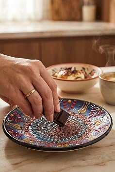 Seramik Rende Tabağı Sarımsak, Zencefil, Soğan, Peynir, Parmesan, Çikolata Bebek Maması Öğütücü Öğütücü El Yapımı Dekoratif Renkli Mutfak Sunum Aracı, KOYU MAVİ