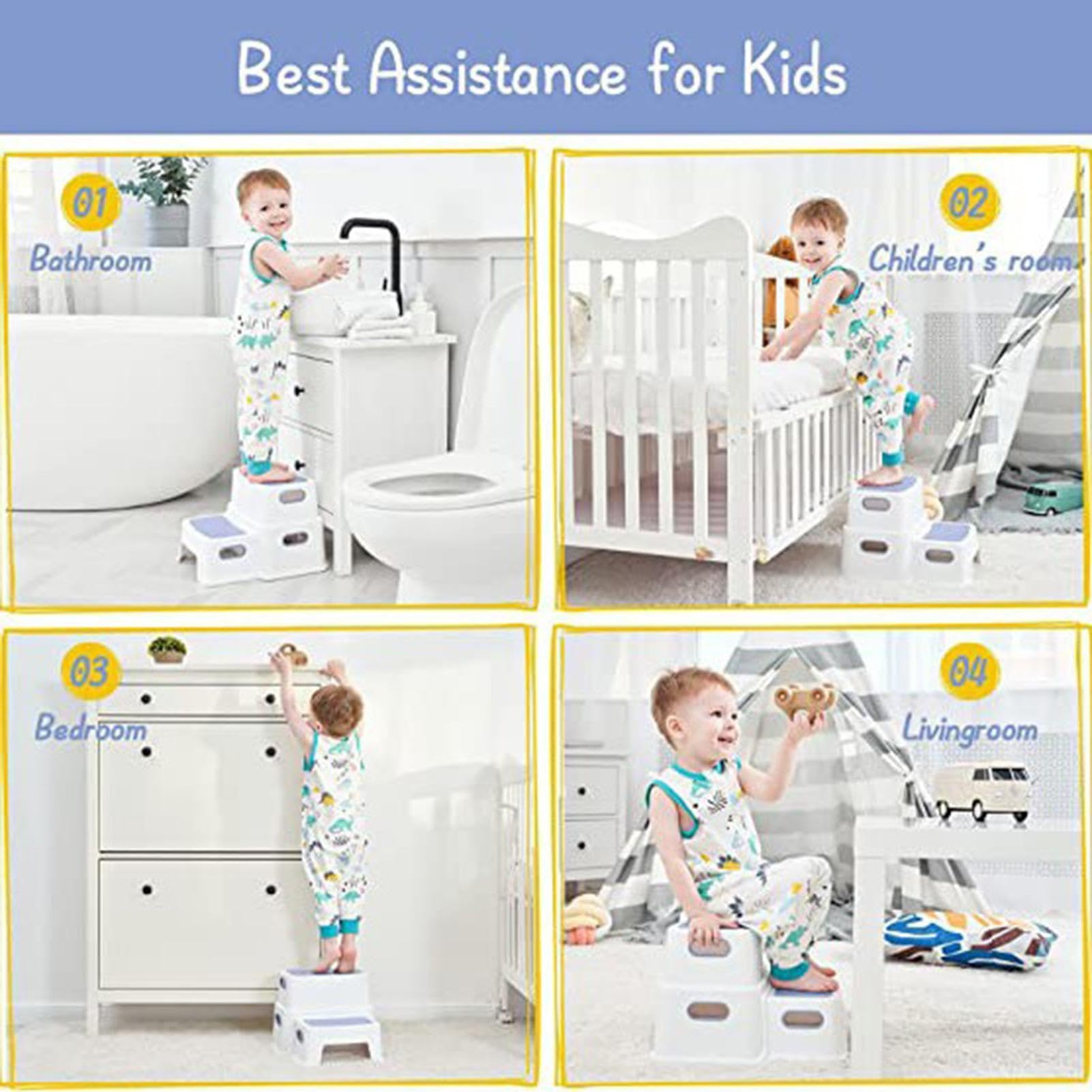 Taburete de baño para defecar, revestimiento antideslizante, soporte para postura en cuclillas, escaleras | Taburete desmontable para ducha familiar, tocador, mesita de noche, bañera, cocina, niños, adultos, ancianos