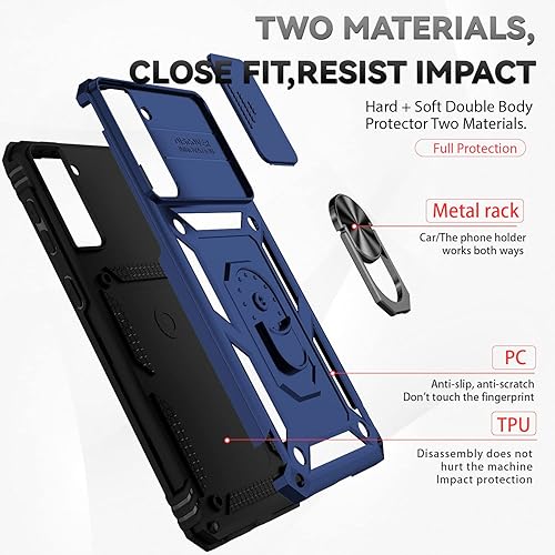 Miniatura 8 de Funda Protectora con Protector de Pantalla para Samsung Galaxy S21 5G - Doble Capa, Soporte Magnético con Anillo, Soporte con Pata, Resistent a las