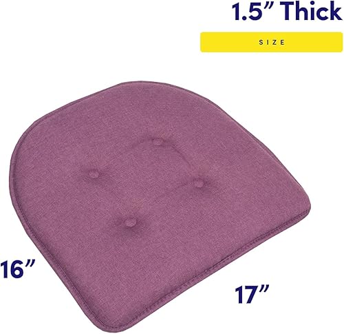 Miniatura 208 de Sweet Home Collection Cojines de espuma viscoelástica para silla, goma antideslizante y parte trasera de goma antideslizante en forma de U de 17 x