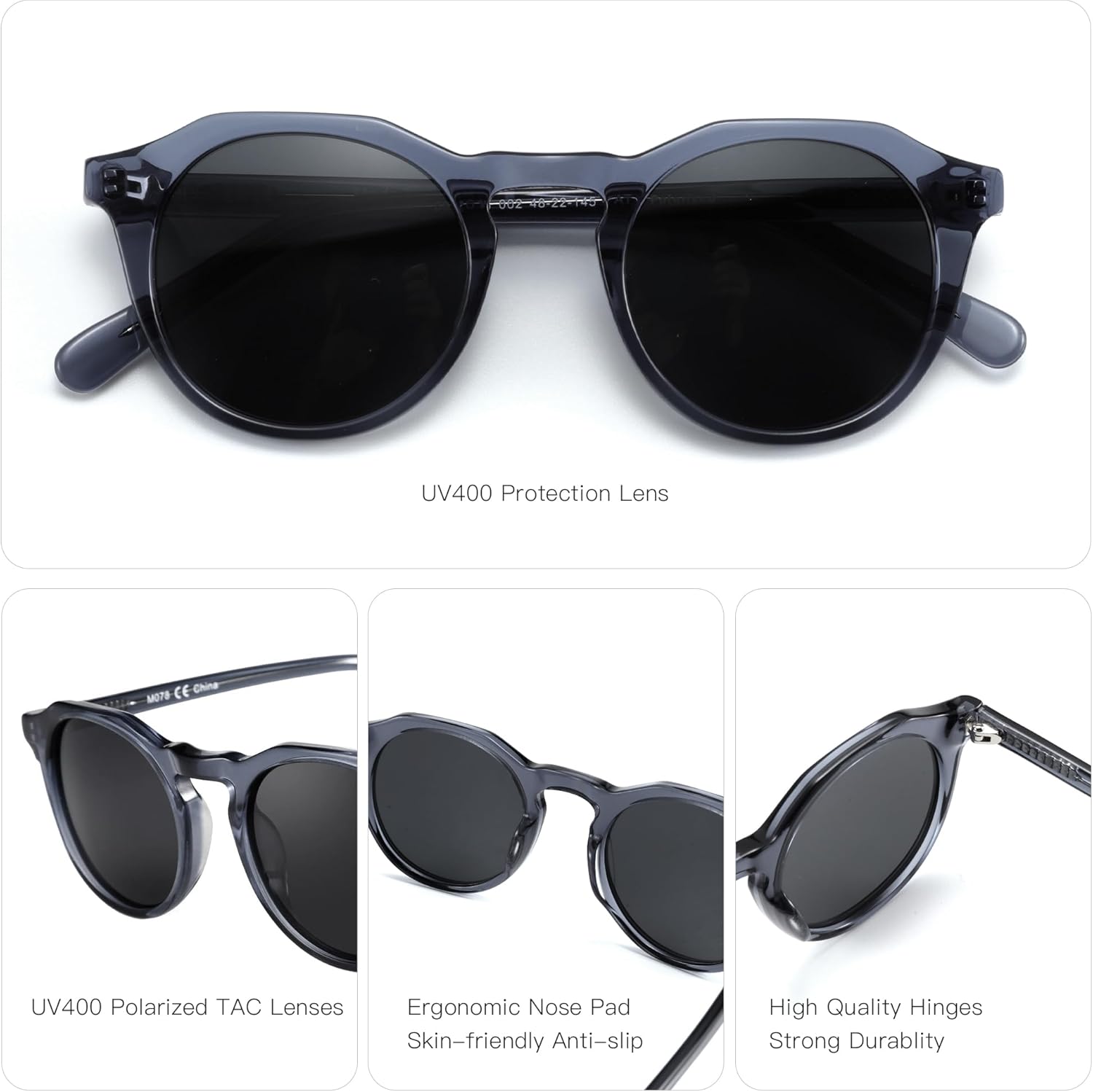 ZENOTTIC Vintage Round Polarized Sunglasses for Men Women UV400 Protection